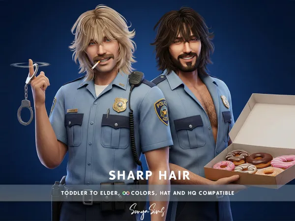 Alpha Sharp Hair Longer - The Sims 4 Custom Content