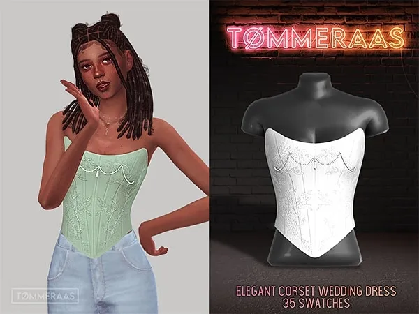 Alpha Tu00d8MMERAAS Elegant Corset Top - The Sims 4 Custom Content