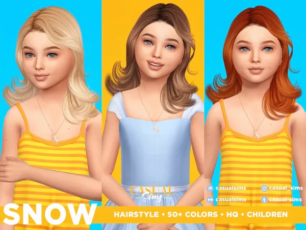 Alpha Snow Right Hairstyle Children - The Sims 4 Custom Content