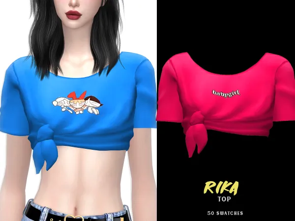 Alpha Rika Top - The Sims 4 Custom Content
