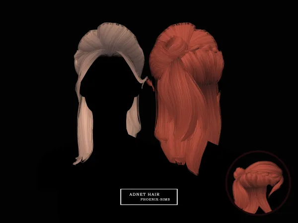 Alpha Adnet Hair - The Sims 4 Custom Content