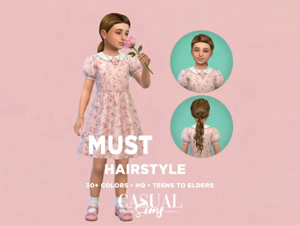 Alpha Must Hairstyle Children - The Sims 4 Custom Content