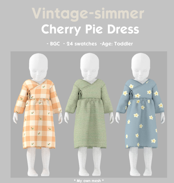 Alpha Cherry Pie Dress simmer by simsfinds - The Sims 4 Custom Content