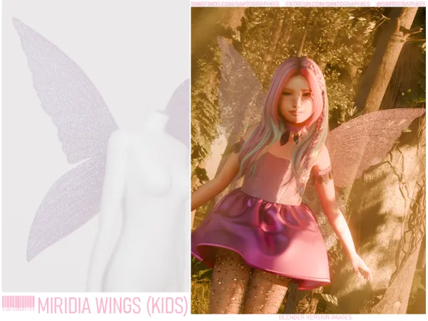 Alpha Miridia Wings (Kids) - The Sims 4 Custom Content