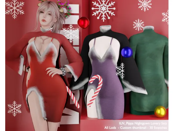Alpha ILN Pippa Nightgown - The Sims 4 Custom Content