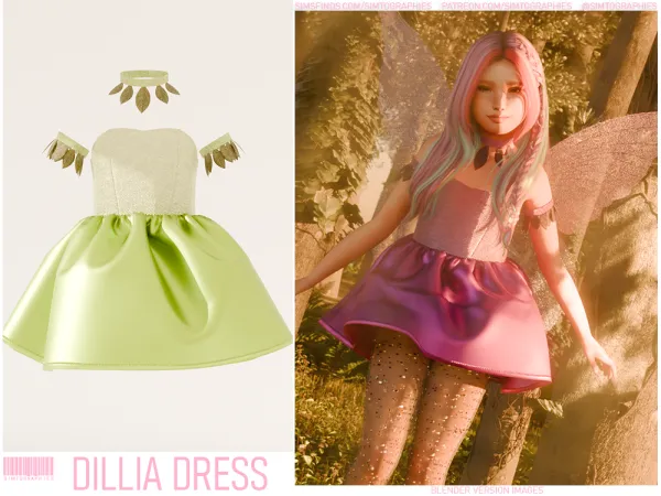 Alpha Dillia Dress - The Sims 4 Custom Content