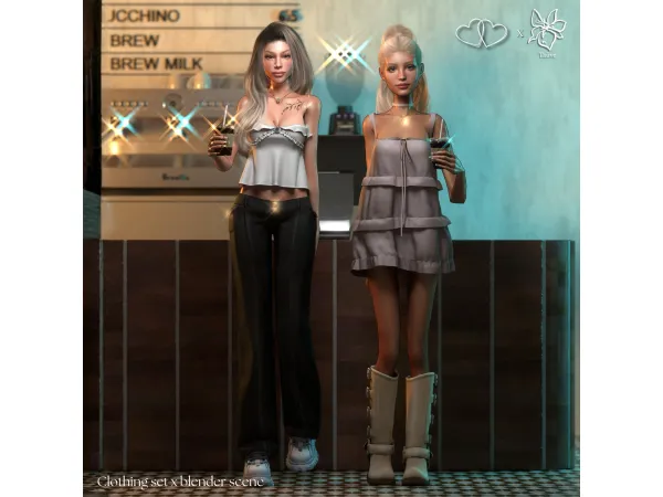 Alpha BLOSSOM PRINCESS CLOTHING SET by tauve - The Sims 4 Custom Content