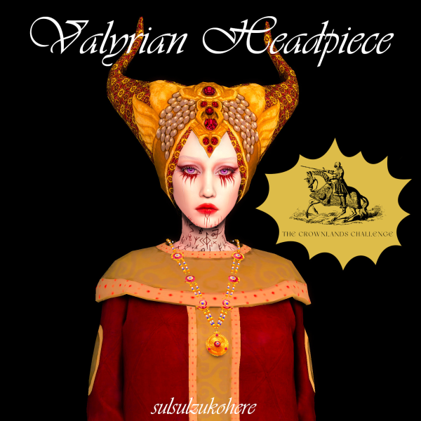 Alpha Valyrian Headpiece by simsfinds - The Sims 4 Custom Content