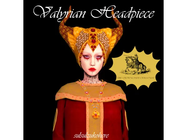 Alpha Valyrian Headpiece by sulsulzukohere - The Sims 4 Custom Content