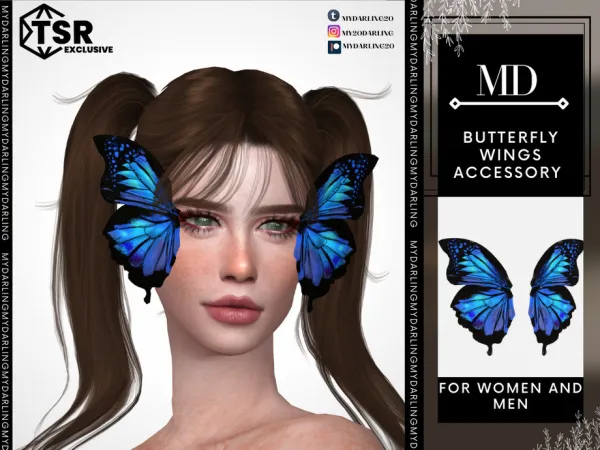 Alpha butterfly wings accessory ADULT by Mydarling20 - The Sims 4 Custom Content