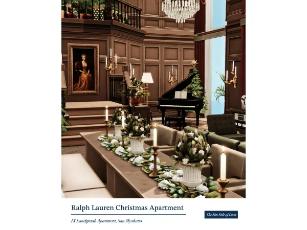 Maxis Match Ralph Lauren Christmas Apartment by TheSimSideofLuca - The Sims 4 Custom Content