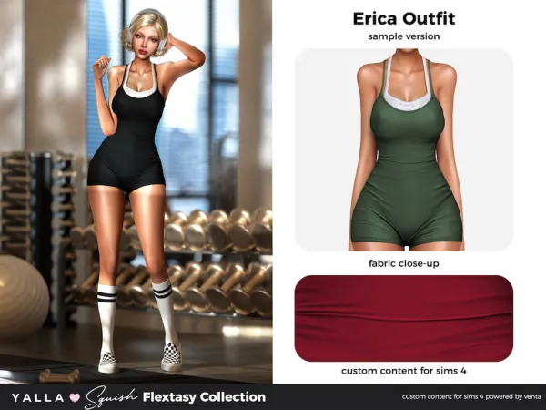 Alpha YALLA Erica Bodysuit by VentaStudio - The Sims 4 Custom Content