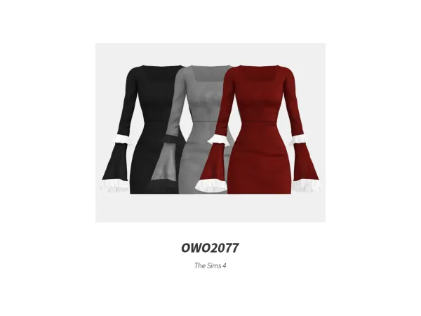 Maxis Match OWO2077 Elegant Edging Mini Dress - The Sims 4 Custom Content