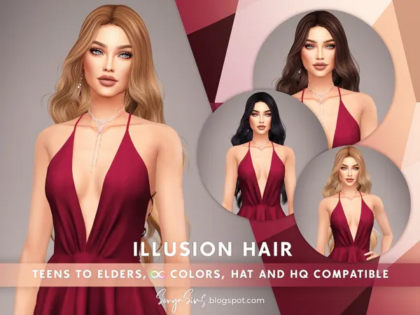 Alpha Illusion Hair - The Sims 4 Custom Content