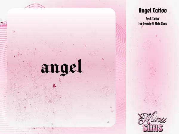 Mix Angel Tattoo Neck by Minii_sims4 - The Sims 4 Custom Content