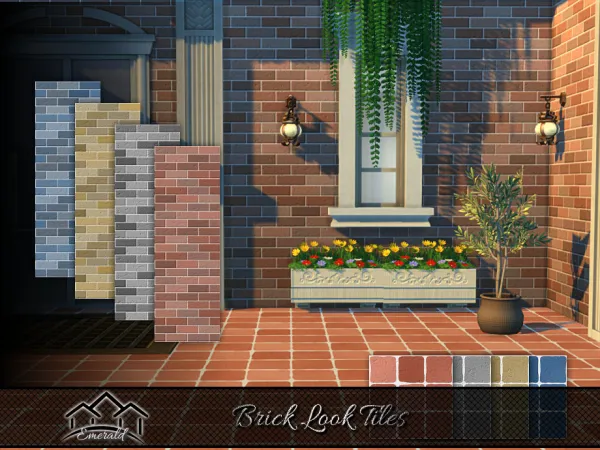 Mix Brick Look Tiles by Emerald - The Sims 4 Custom Content