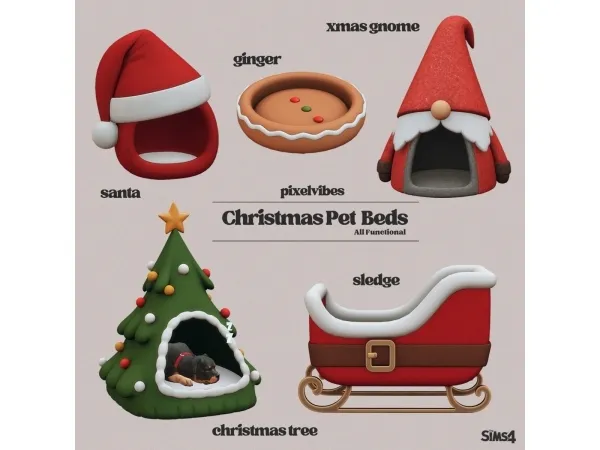 Mix Christmas Pet Beds - The Sims 4 Custom Content