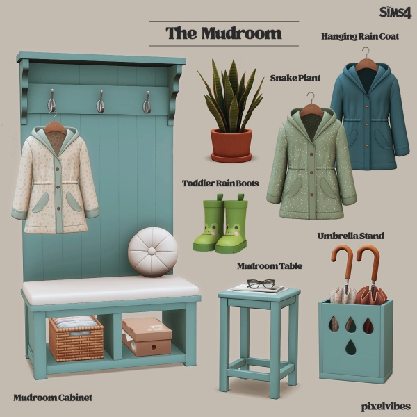 Mix The Mudroom by pixelvibes - The Sims 4 Custom Content