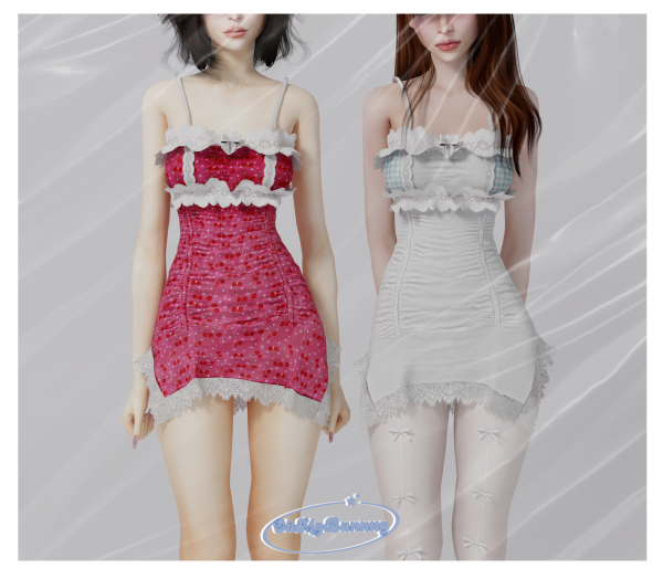 Alpha Ocean Lacelly Dress by ohmybunnny2 - The Sims 4 Custom Content