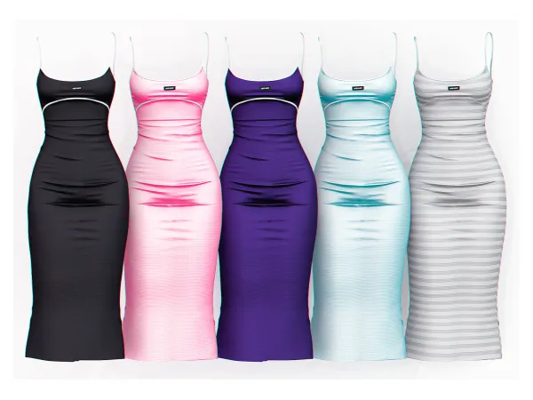 Sims 4 Blue Valentine Midi Dress  By Plbsims
