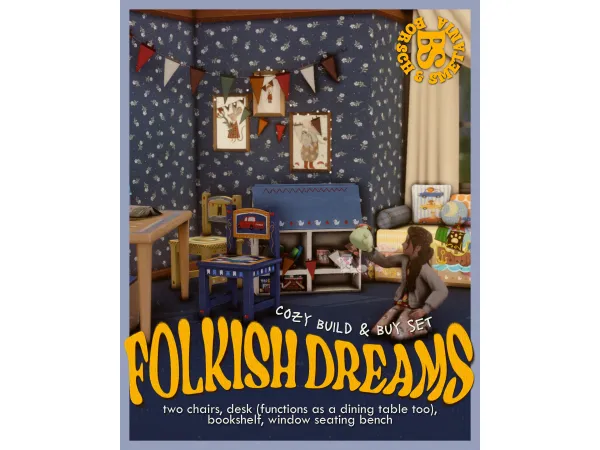 Maxis Match Folkish Dreams Set by borschandsmetania - The Sims 4 Custom Content