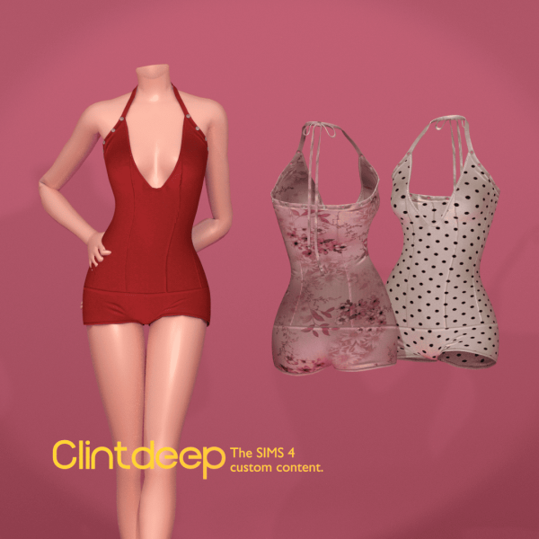 Alpha Clintdeep Everly Mini Jumpsuit by clintdeep - The Sims 4 Custom Content