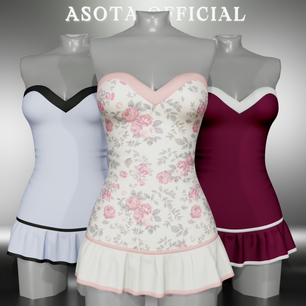 Alpha [ASOTA OFFICIAL] Lynn Short Dress by asotaofficial - The Sims 4 Custom Content