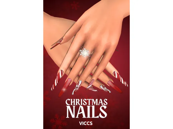 Alpha VICCS_ CHRISTMAS NAILS (TEEN ELDER) - The Sims 4 Custom Content