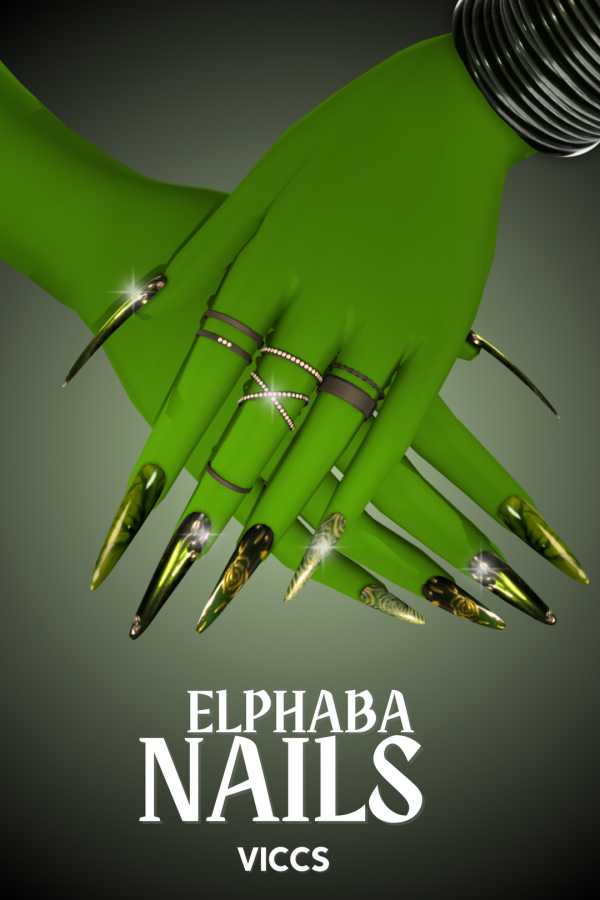 Mix VICCS_ ELPHABA NAILS (TEEN ELDER) by viccs - The Sims 4 Custom Content