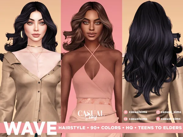 Alpha Wave Hairstyle - The Sims 4 Custom Content
