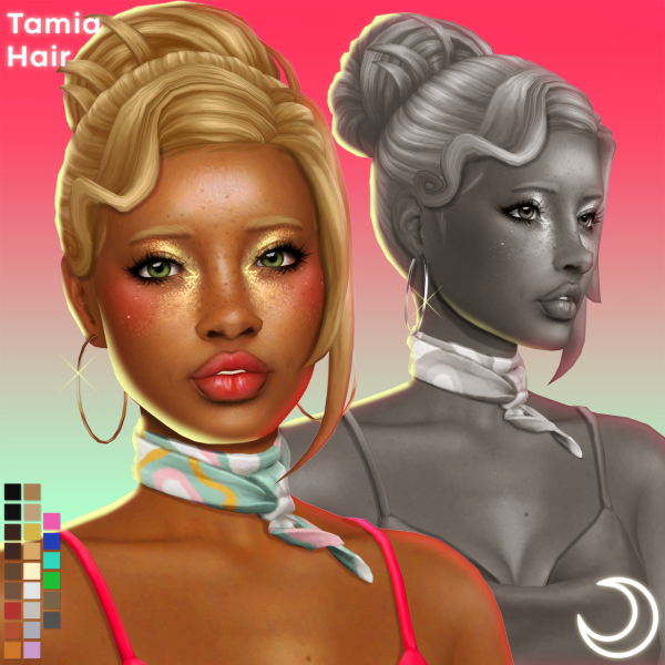 Maxis Match TAMIA HAIR by simsfinds - The Sims 4 Custom Content