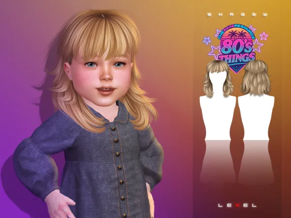 Alpha Shaggy toddler hairstyle - The Sims 4 Custom Content