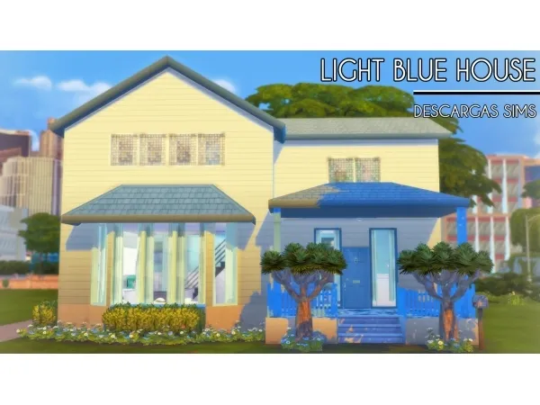 Alpha Light Blue House - The Sims 4 Custom Content