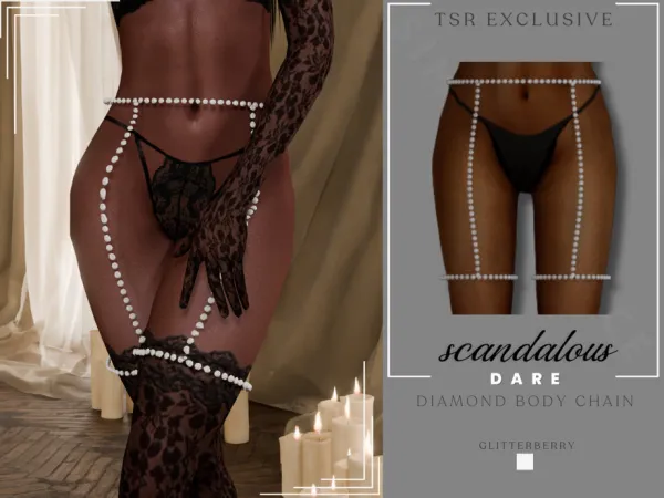 Alpha Scandalous Dare Diamond Leg Chains by Glitterberryfly - The Sims 4 Custom Content