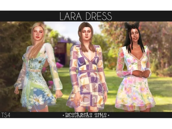 Alpha Lara Dress - The Sims 4 Custom Content