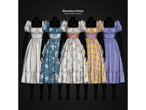 Sims 4 Moonlace Dress by gorillax3