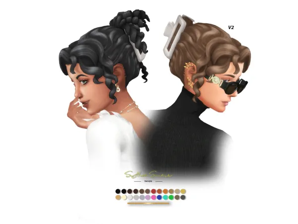 Sims 4 Mia Hairstyle by sehablasimlish