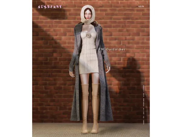 Alpha [SUNBERRY]2576_FW Outfit set - The Sims 4 Custom Content