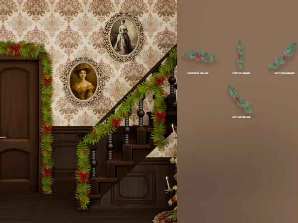 Alpha Christmas Past Garlands - The Sims 4 Custom Content