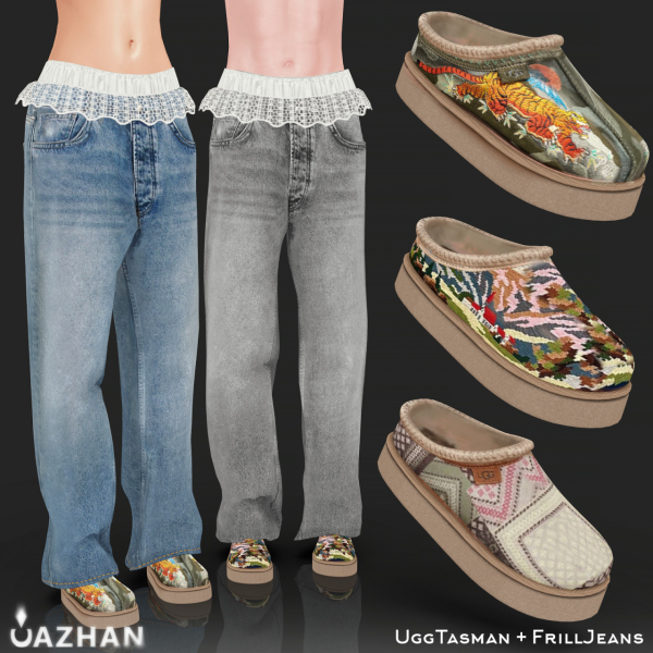 Alpha [FRILL JEANS UGG TASMAN] by simsfinds - The Sims 4 Custom Content
