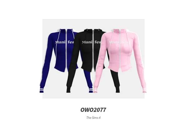 Maxis Match OWO2077 Knit Zipper Hoodie Top - The Sims 4 Custom Content