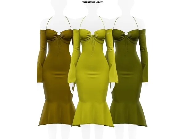 Alpha Michelle Dress Valenttina Muniz Custom Content - The Sims 4 Custom Content