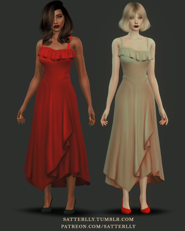 Maxis Match Dress Arabella by simsfinds - The Sims 4 Custom Content