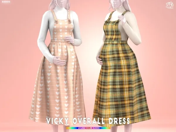 Maxis Match Vicky Overall Dress brsims - The Sims 4 Custom Content