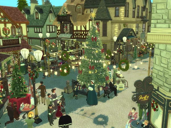Alpha Victorian Christmas Village - The Sims 4 Custom Content
