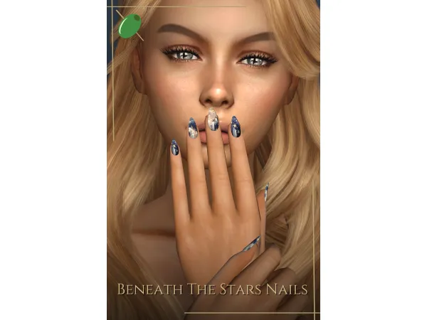 Alpha Beneath The Stars Nails - The Sims 4 Custom Content