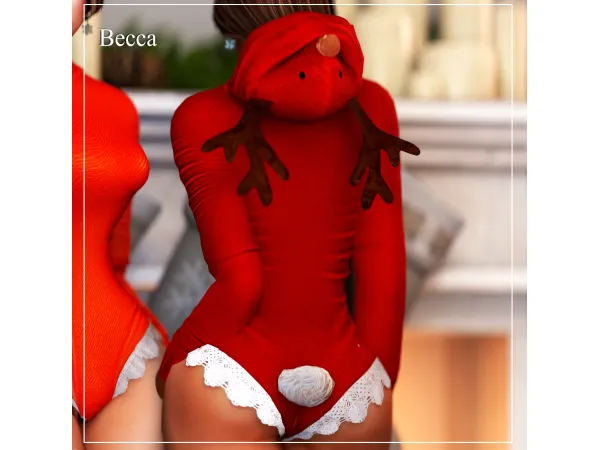 Alpha Becca Xmas Letices Reinder Body Socks - The Sims 4 Custom Content