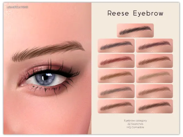Alpha LMCS Reese Eyebrow by Lisaminicatsims - The Sims 4 Custom Content