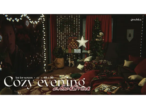 Mix Cozy christmas evening by grechka - The Sims 4 Custom Content