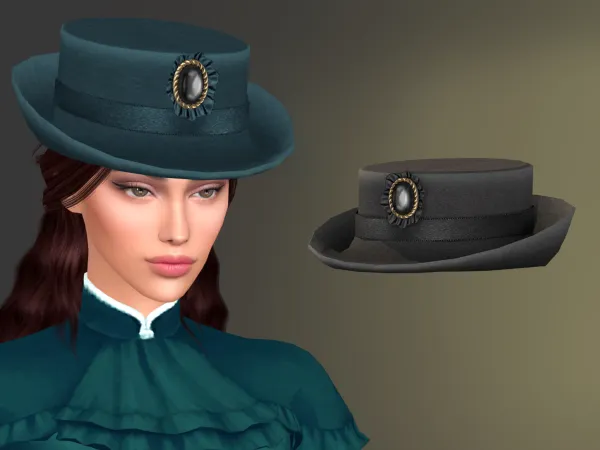 Alpha Women felt hat - The Sims 4 Custom Content